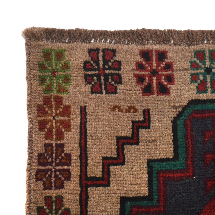 Tan Afghan Baluchi Rug 4' 0" x 6' 2" Hand-Knotted view