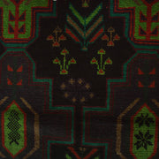 Black Color Baluchi Rug 4' 2" x 6' 5" - No. AL21115