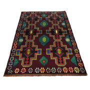 Dark Purple Color Baluchi Rug 4' 4" x 6' 4" - No. AL15670