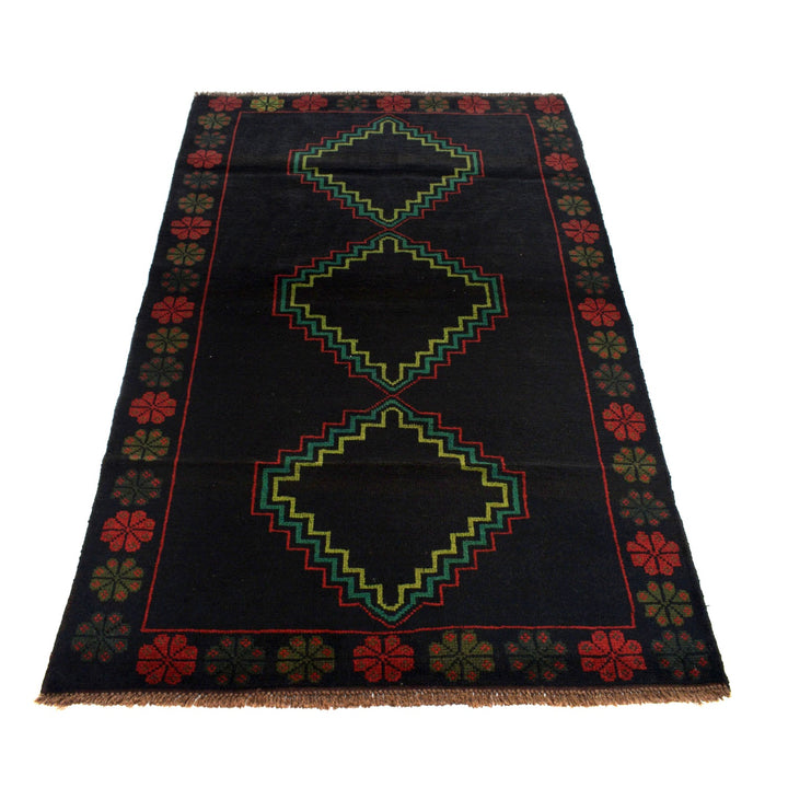 Black Color Baluchi Rug 4' 0" x 6' 9" - No. AL36374