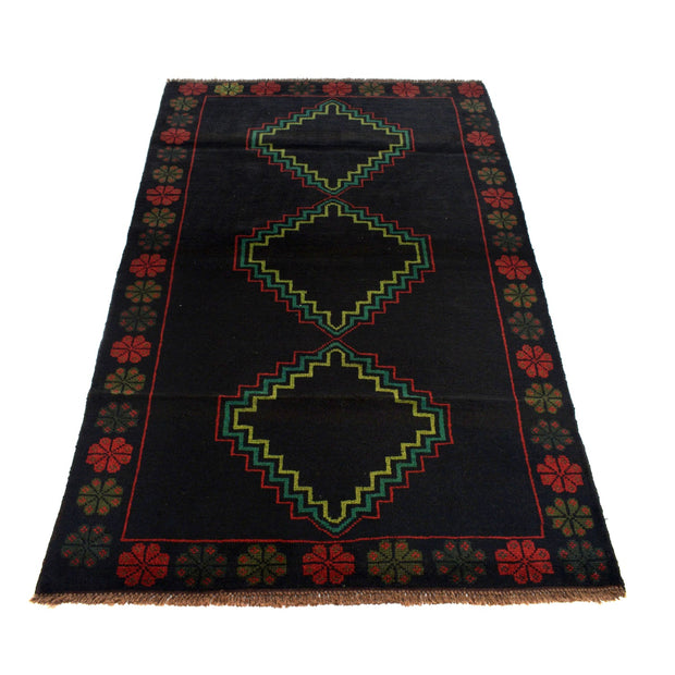 Black Color Baluchi Rug 4' 0" x 6' 9" - No. AL36374