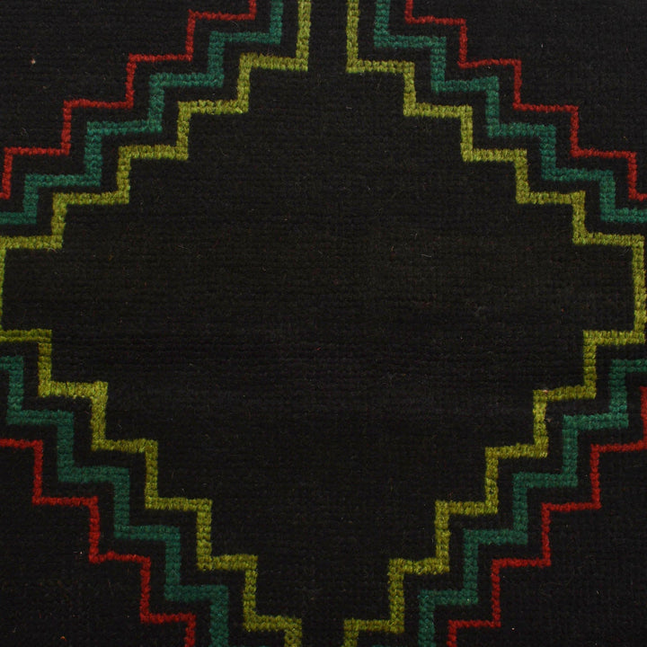 Black Color Baluchi Rug 4' 0" x 6' 9" - No. AL36374