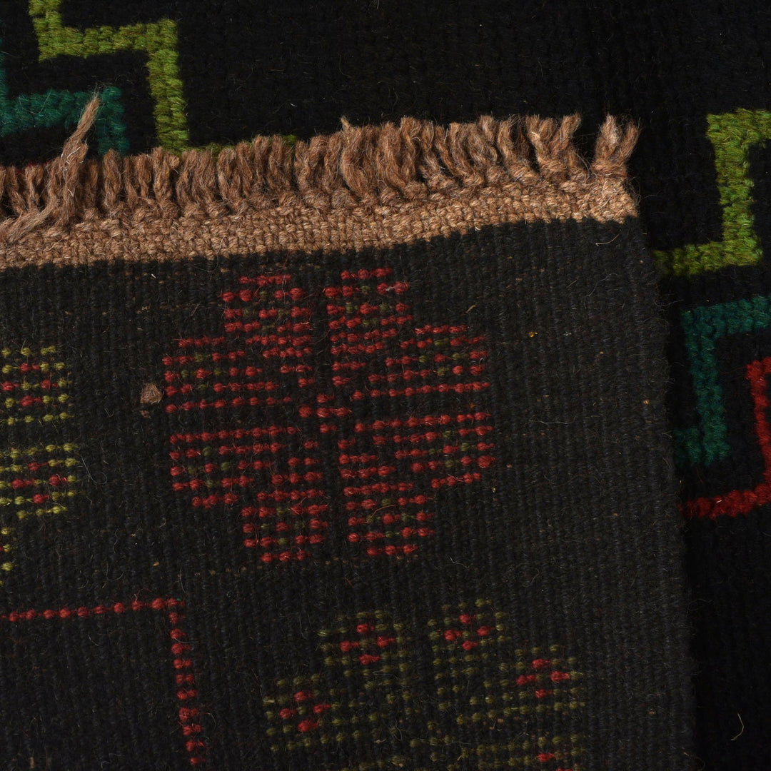 Black Color Baluchi Rug 4' 0" x 6' 9" - No. AL36374