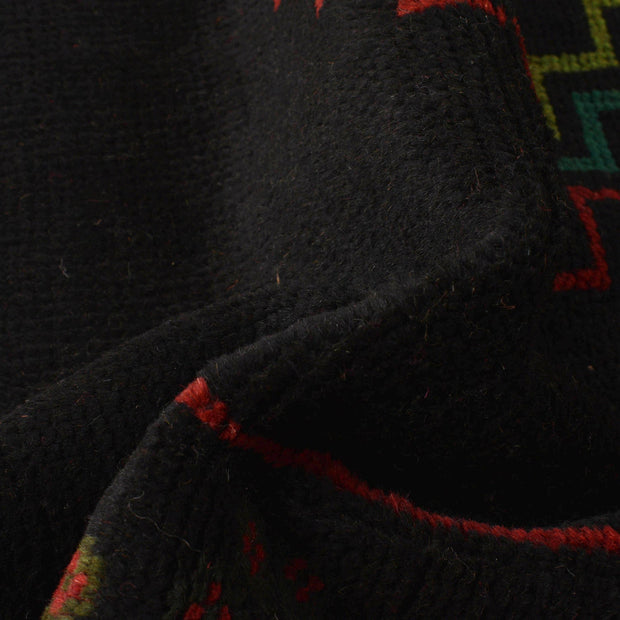 Black Color Baluchi Rug 4' 0" x 6' 9" - No. AL36374