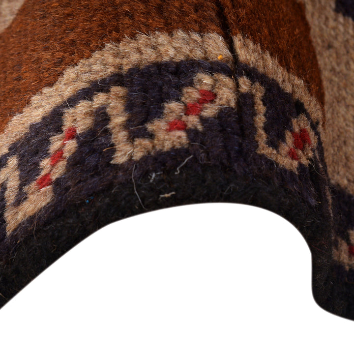 Tan Afghan Baluchi Rug 3' 7" x 5' 12" Hand-Knotted border