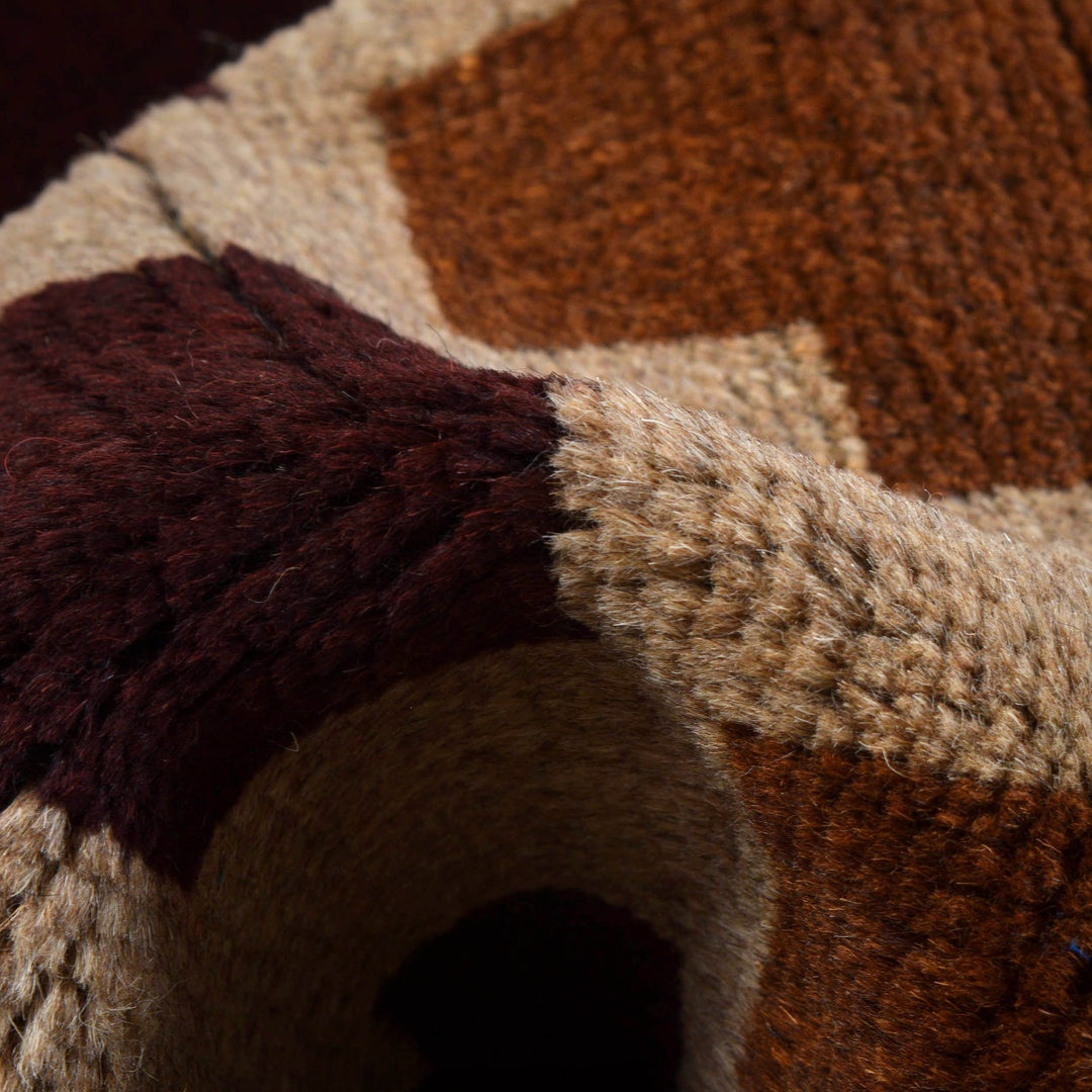 Tan Afghan Baluchi Rug 3' 7" x 5' 12" Hand-Knotted field