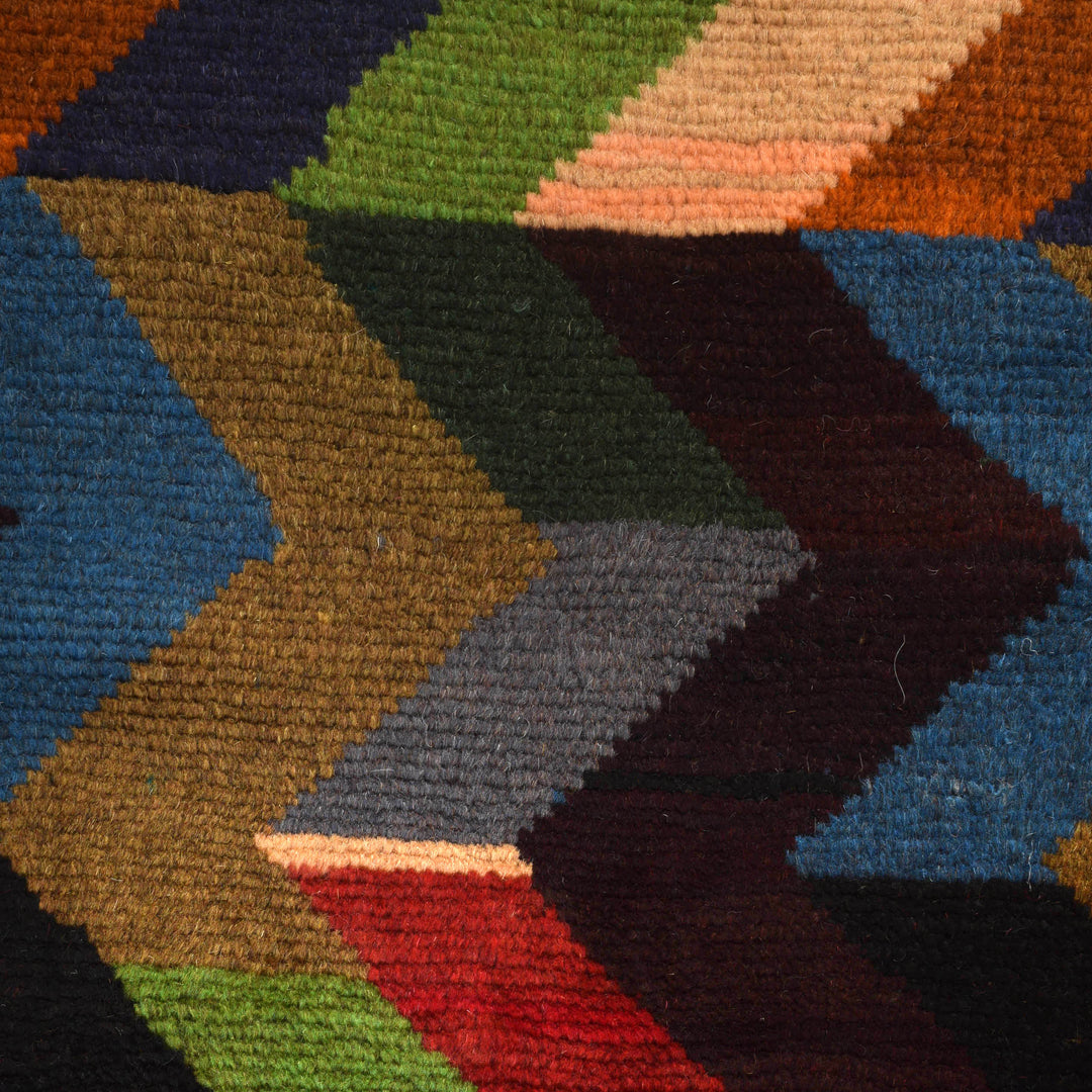 Afghan Baluchi Rug 3' 8" x 6' 3" Hand-Knotted close-up