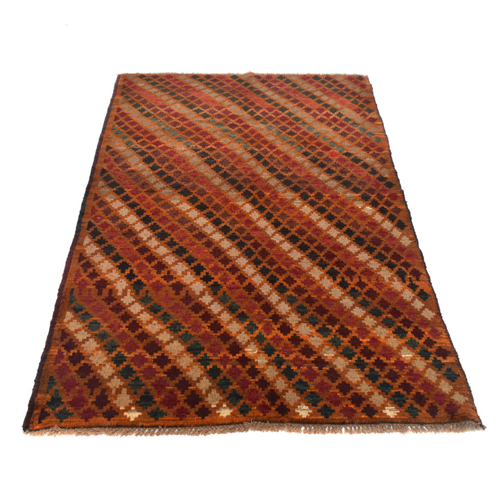 Afghan Baluchi Rug 3' 11" x 6' 4" Hand-Knotted detail