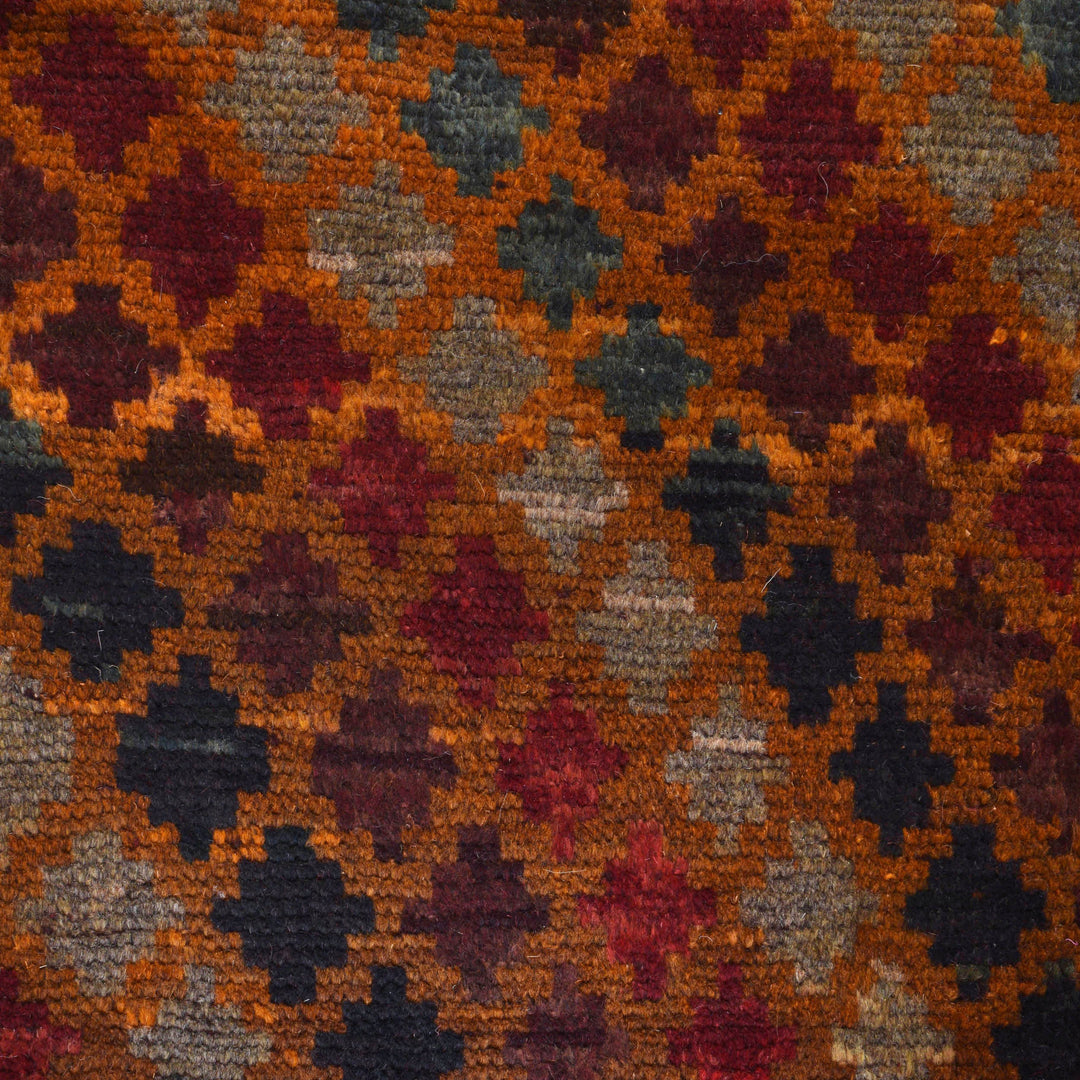 Afghan Baluchi Rug 3' 11" x 6' 4" Hand-Knotted close-up