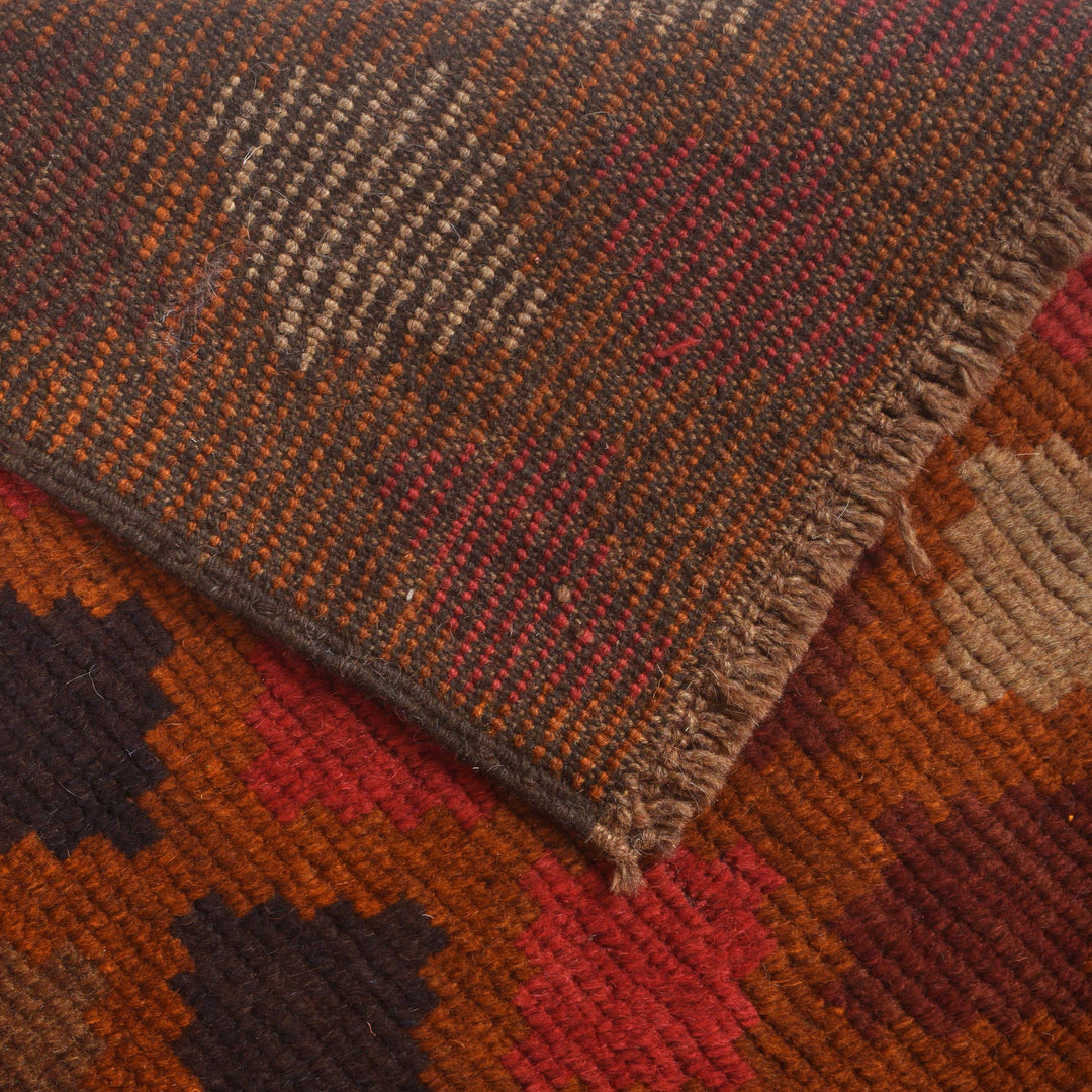 Brown Afghan Baluchi Rug 3' 10" x 5' 11" Hand-Knotted pattern