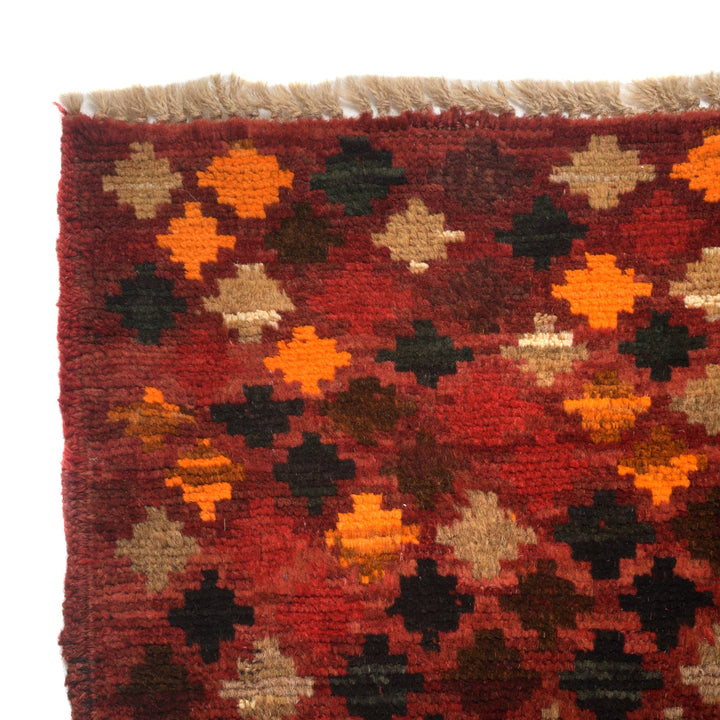 Red Afghan Baluchi Rug 3' 11" x 5' 5" Hand-Knotted view