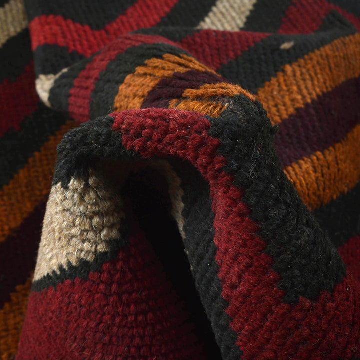 Red Afghan Baluchi Rug 3' 3" x 6' 4" Hand-Knotted field