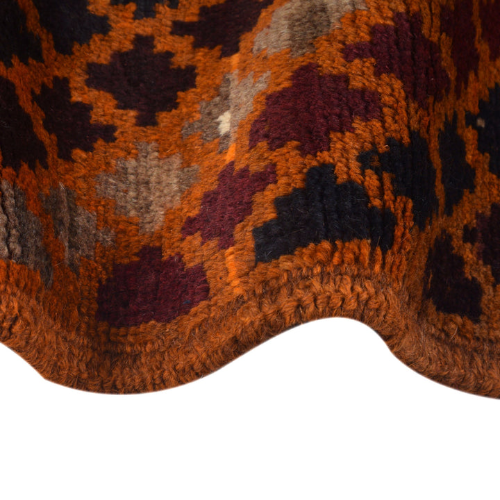 Orange Afghan Baluchi Rug 3' 10" x 6' 6" Hand-Knotted border