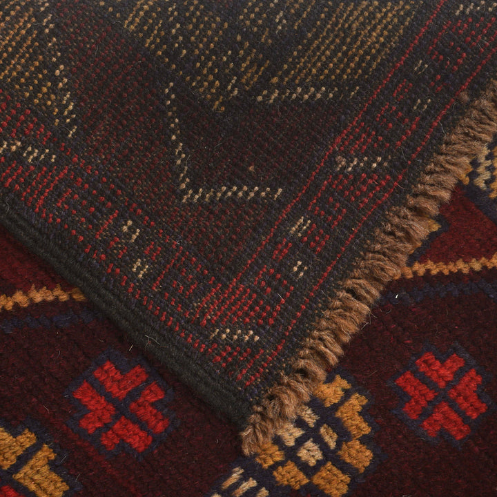 Afghan Baluchi Rug 3' 10" x 6' 4" Hand-Knotted pattern