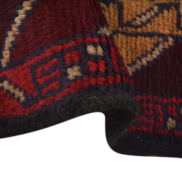 Afghan Baluchi Rug 3' 10" x 6' 4" Hand-Knotted border