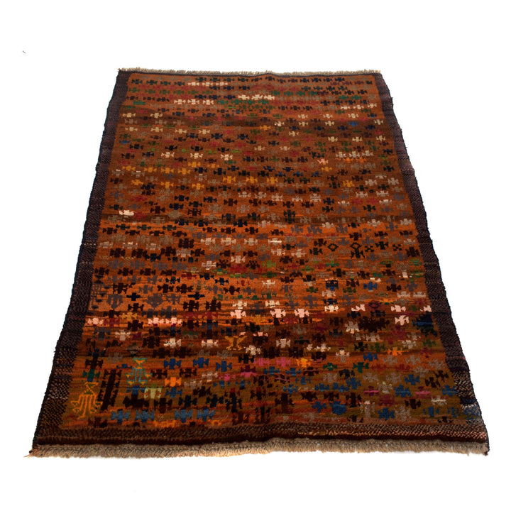 Afghan Baluchi Rug 3' 7" x 6' 0" Hand-Knotted detail