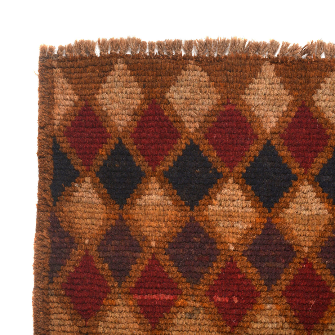 Orange Afghan Baluchi Rug 3' 9" x 6' 2" Hand-Knotted view