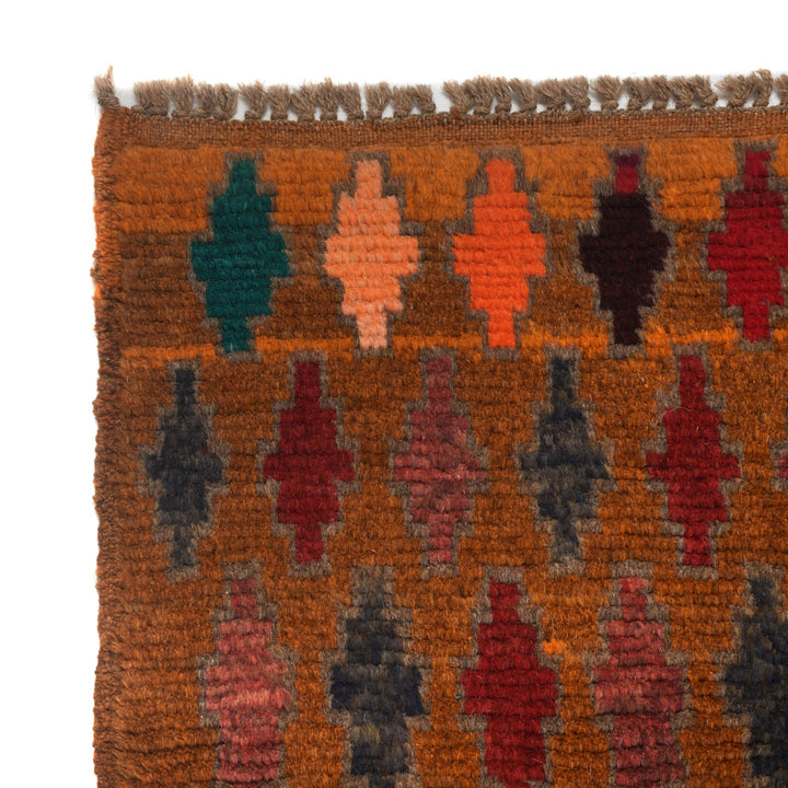 Orange Afghan Baluchi Rug 3' 10" x 6' 0" Hand-Knotted view