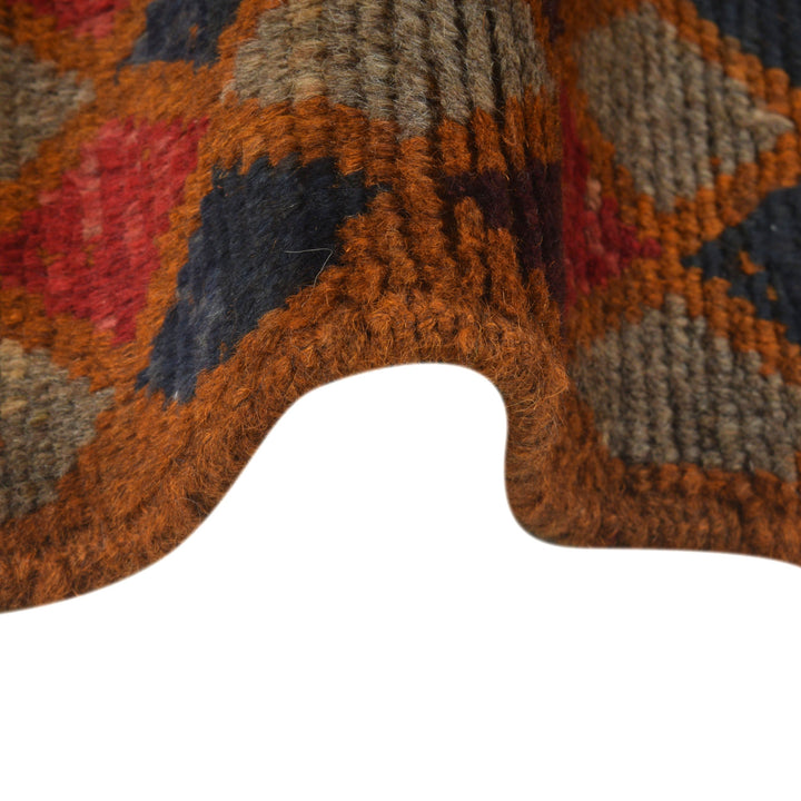 Orange Afghan Baluchi Rug 3' 9" x 6' 2" Hand-Knotted border