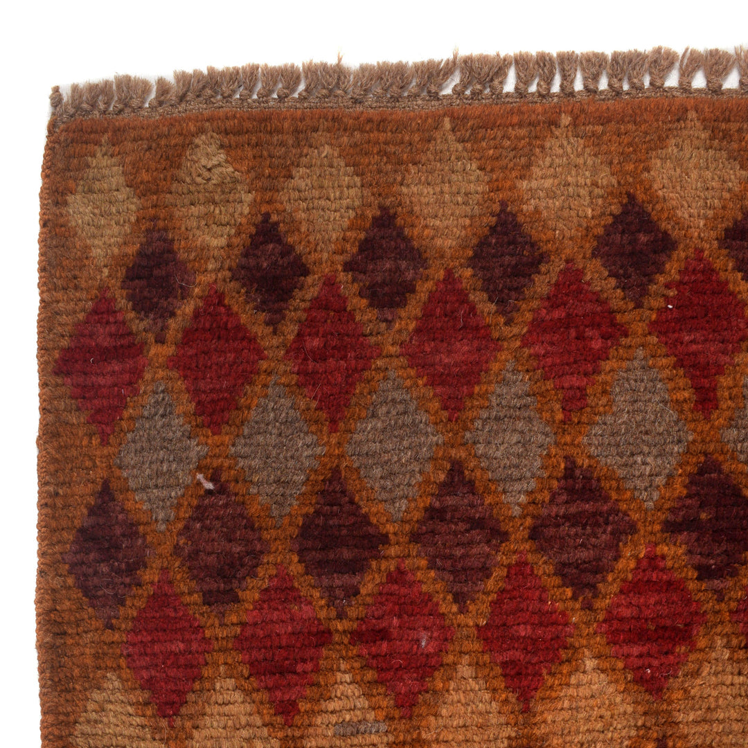 Orange Afghan Baluchi Rug 3' 7" x 6' 2" Hand-Knotted view