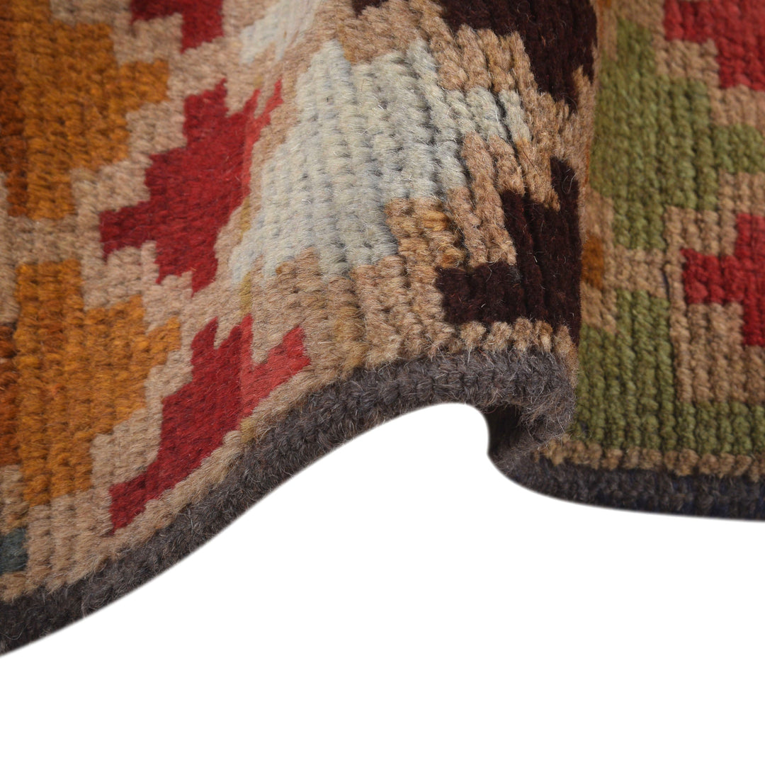 Tan Afghan Baluchi Rug 3'9" x 6'4" Hand-Knotted border