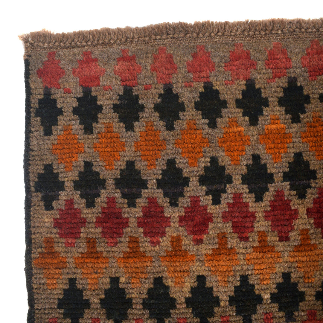 Light Brown Afghan Baluchi Rug 3' 7" x 5' 9" Hand-Knotted view
