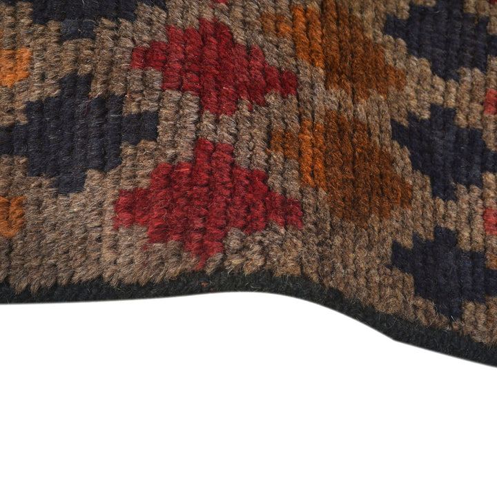 Light Brown Afghan Baluchi Rug 3' 7" x 5' 9" Hand-Knotted border