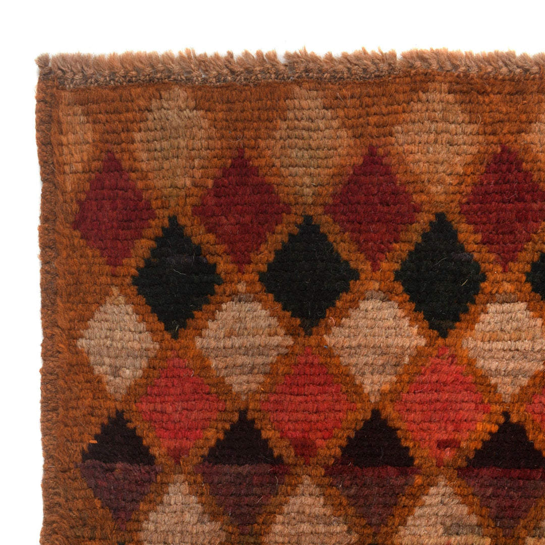 Orange Afghan Baluchi Rug 3' 9" x 6' 3" Hand-Knotted view
