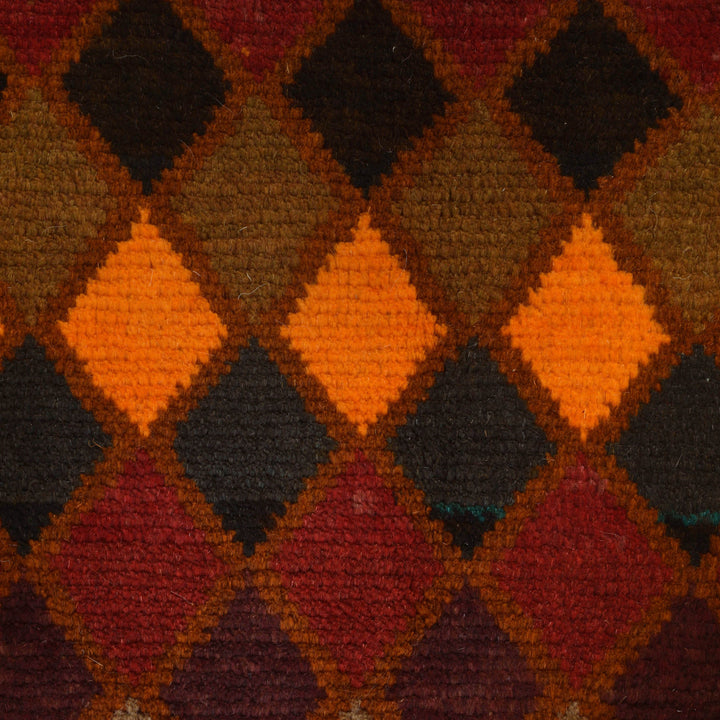 Light Brown Afghan Baluchi Rug 3' 8" x 6' 4" Hand-Knotted close-up