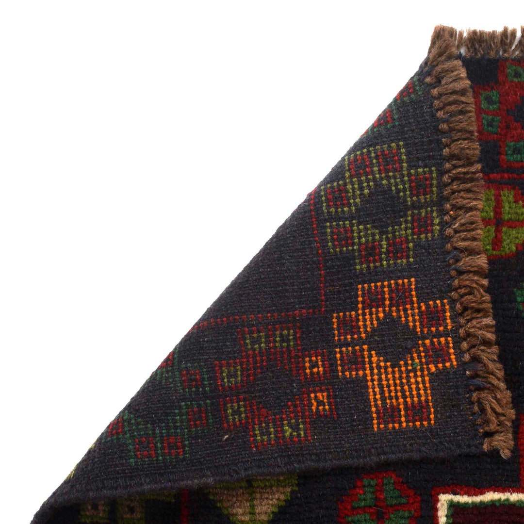 Deep Blue Afghan Baluchi Rug 3' 10" x 6' 4" Hand-Knotted pattern
