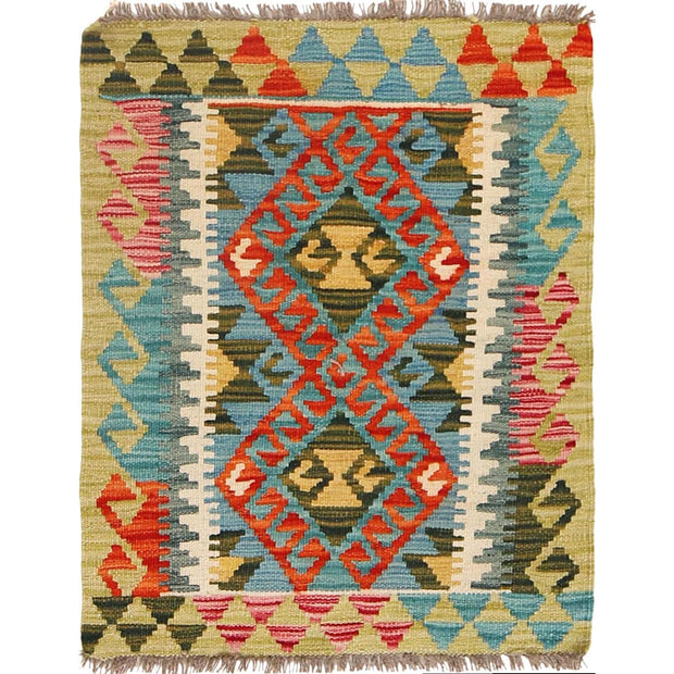 Hand Knotted Afghan Style Kilim 2' 0" x 2' 7" - No. AL37264