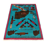 Hand-Knotted Afghan War Carpet 2' 8" x 4' 2" - No. AL92564