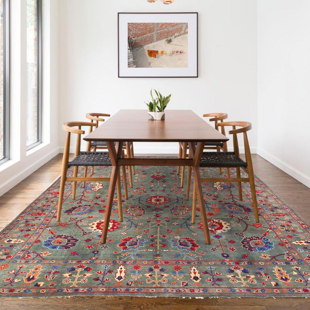 Hand knotted Kazak Carpet 9' 1" x 11' 11" - No. AL27431