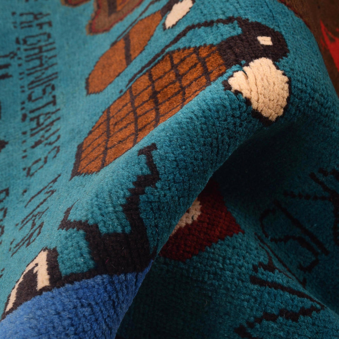 Handcrafted Afghan War Rug 2' 10" x 4' 0" - No. AL26212