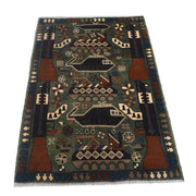 Handmade Afghan War Area Rug 2' 10" x 4' 0" - No. AL54966