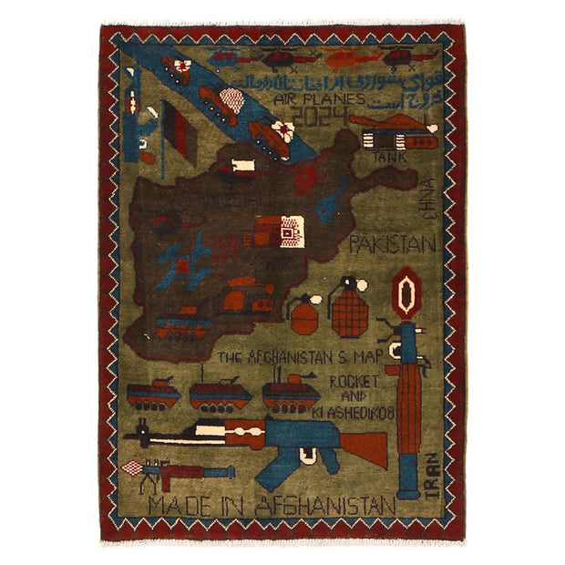 Handmade Afghan War Area Rug 2' 8" x 4' 1" - No. AL76119
