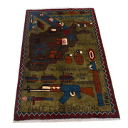 Handmade Afghan War Area Rug 2' 8" x 4' 1" - No. AL76119