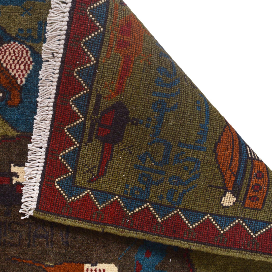 Handmade Afghan War Area Rug 2' 8" x 4' 1" - No. AL76119