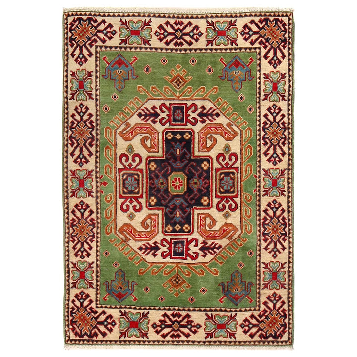 Hand Knotted Kazak Oriental Rug 3' 3" x 4' 8" - No. AL68631