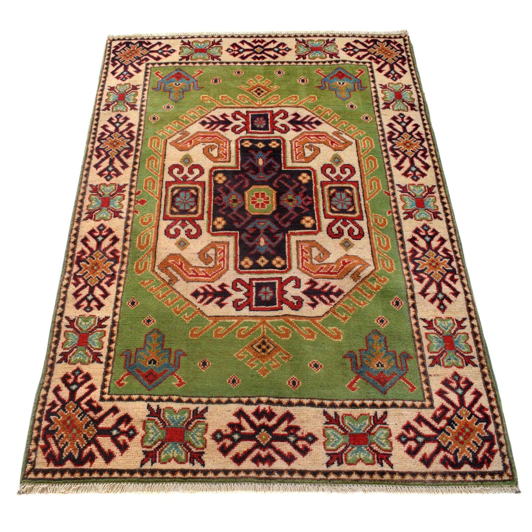 Hand Knotted Kazak Oriental Rug 3' 3" x 4' 8" - No. AL68631