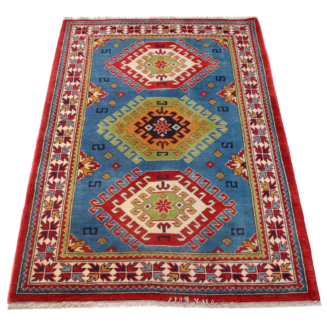 Blue Kazak Rug 3' 3" x 4' 7" - No. AL53074