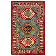 Hand knotted Kazak Carpet 3' 1" x 4' 11" - No. AL48552