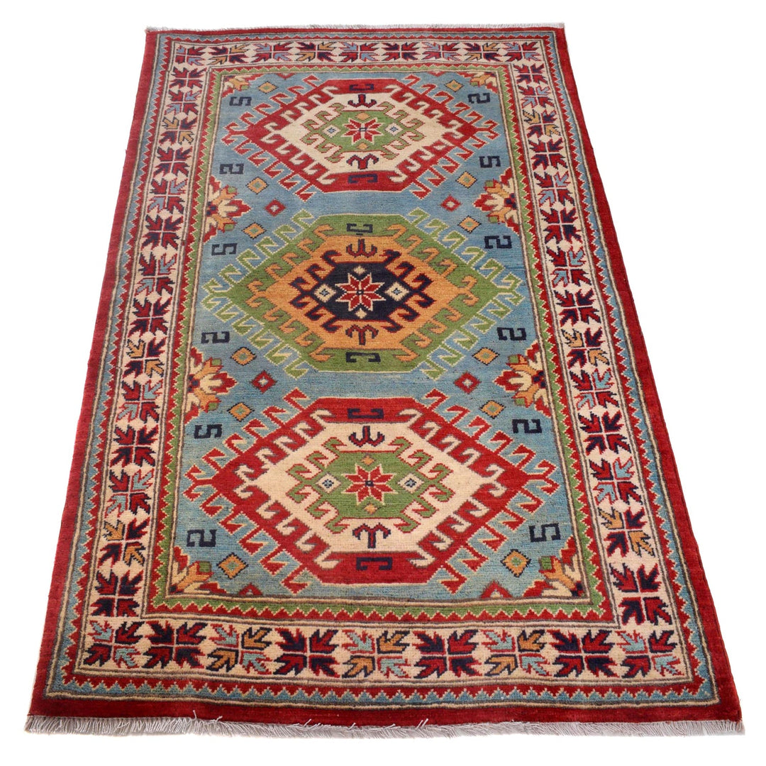 Hand knotted Kazak Carpet 3' 1" x 4' 11" - No. AL48552