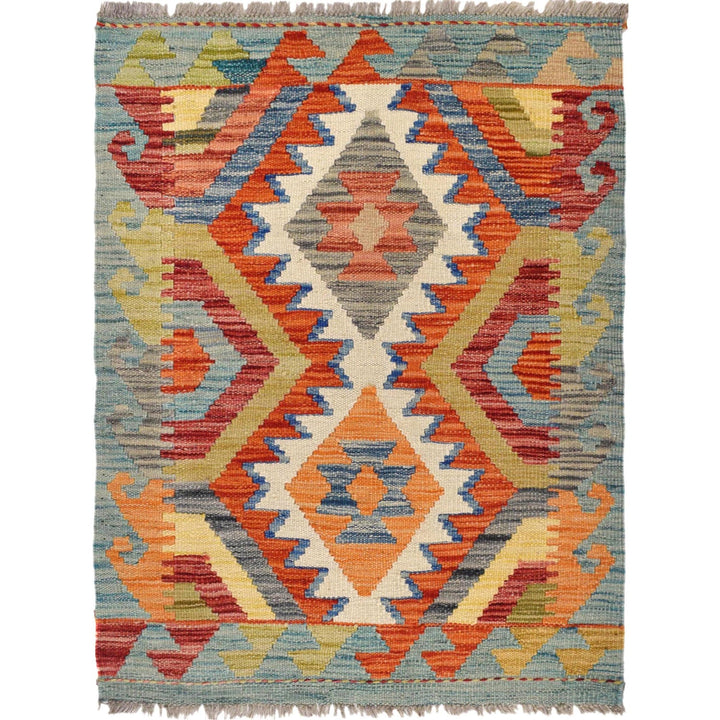 Hand Knotted Afghan Style Kilim 2' 3 x 2' 10" - No. AL99047