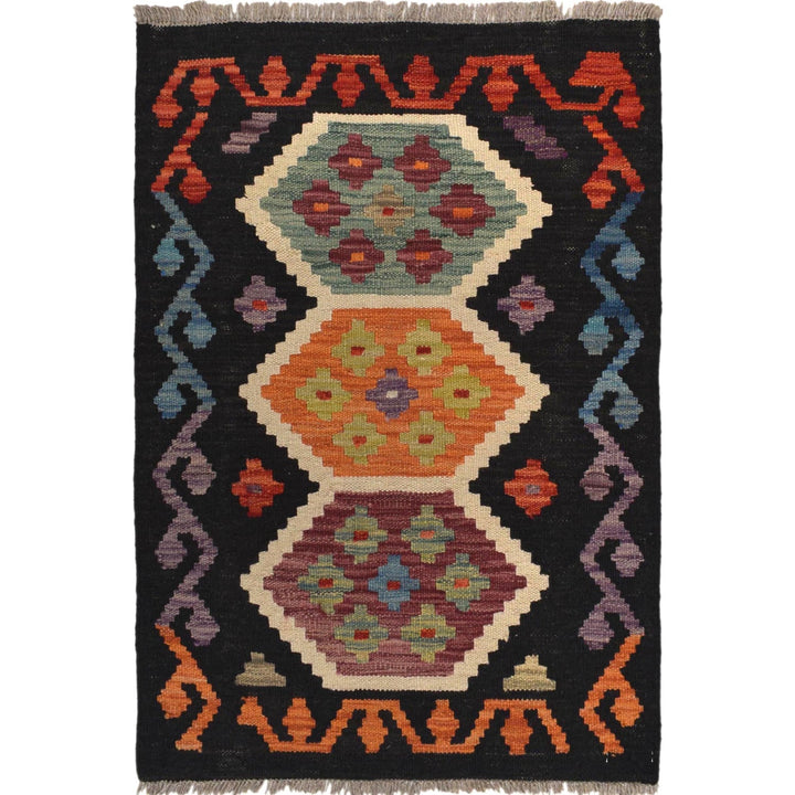 Hand Woven Wool Kelim 2' 0 x 2' 10" - No. AL81919