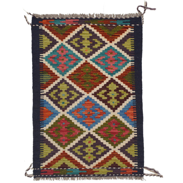 Handmade Afghan Vegetable Kilim 2' 0 x 2' 11" - No. AL69809