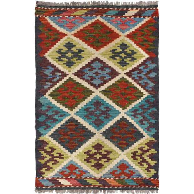 Handmade Afghan Vegetable Kilim 2' 0 x 2' 11" - No. AL41739