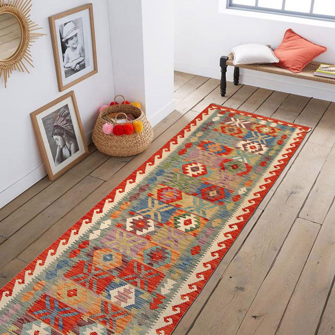 Handmade Vegetable Kelim Runner 2' 7" x 9' 9" - No. AL91887