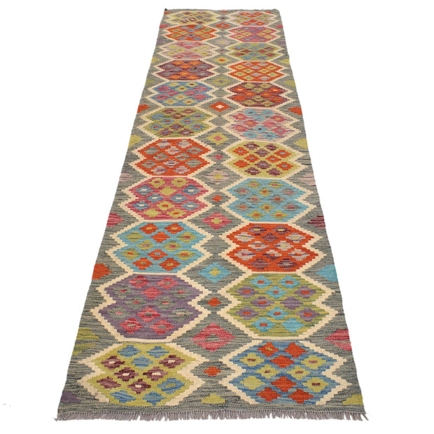 Handmade Afghan Vegetable Kilim Runner 2' 8" x 9' 10" - No. AL93542