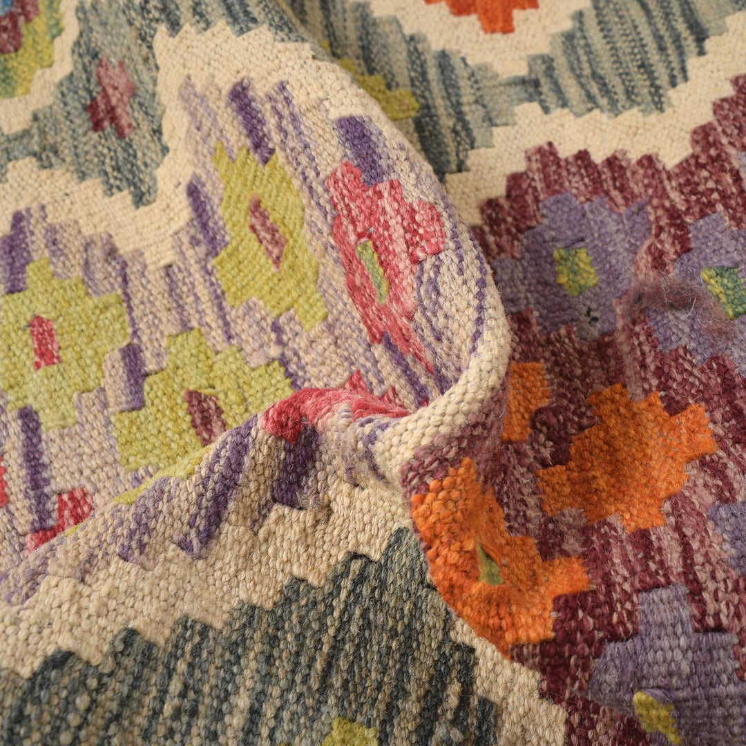 Handmade Afghan Vegetable Kilim Runner 2' 8" x 9' 10" - No. AL93542